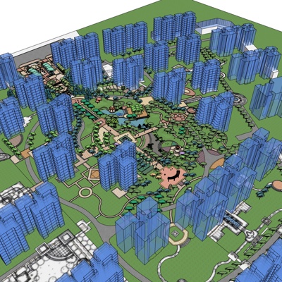 现代小区规划免费su模型(1)