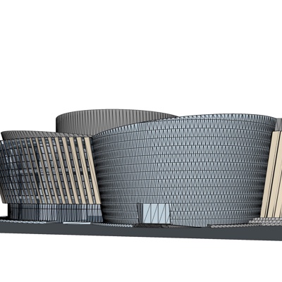 现代沿街商业建筑免费su模型(1)