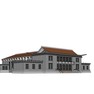 新中式会所免费su模型(1)