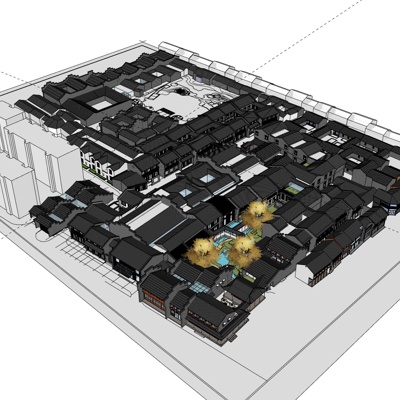 中式房屋建筑免费su模型(1)