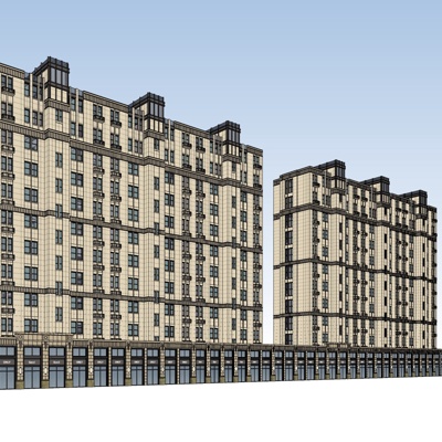 欧式商住综合楼免费su模型(1)