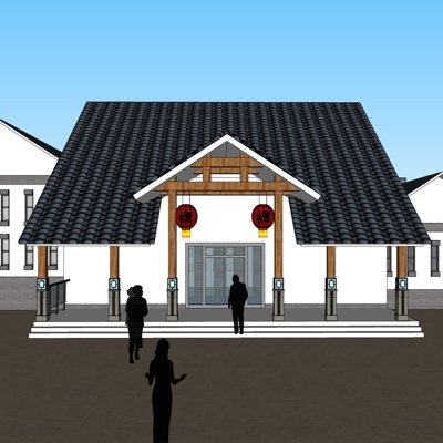 新中式酒店免费su模型(1)
