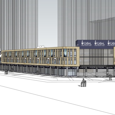 欧式沿街商业建筑免费su模型(1)