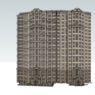 欧式高层公寓免费su模型(1)