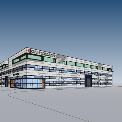 现代沿街商业建筑免费su模型(1)