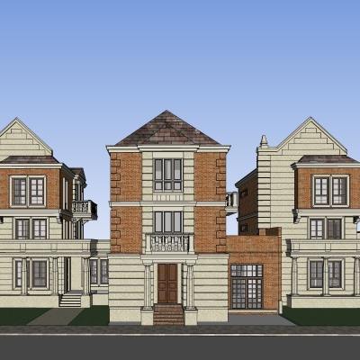 欧式住宅外观免费su模型(1)