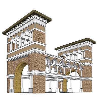 欧式建筑外观免费su模型(1)