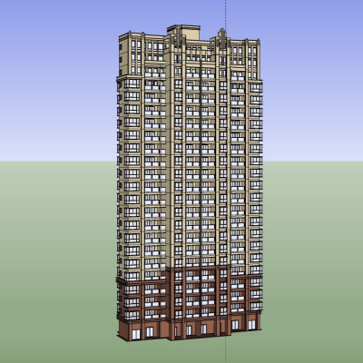 现代高层住宅免费su模型(1)