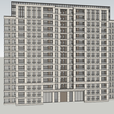 现代高层住宅免费su模型(1)