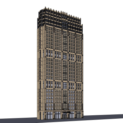 新古典高层公寓楼免费su模型(1)