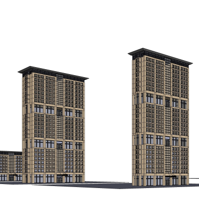 现代高层办公楼免费su模型(1)