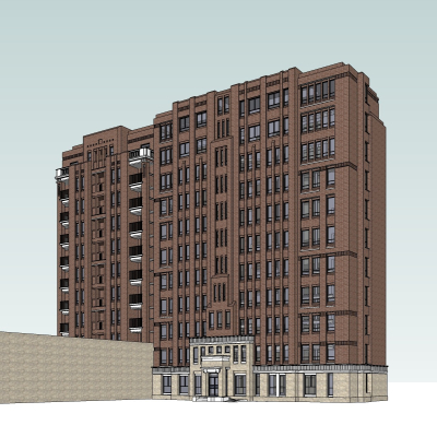 新古典公寓楼免费su模型(1)
