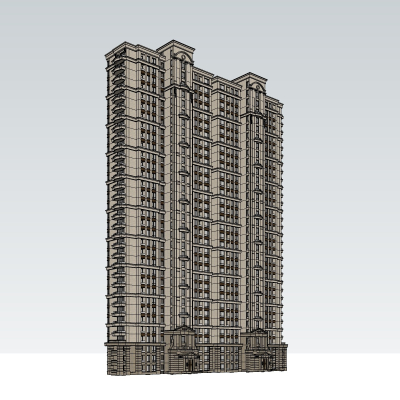 欧式公寓楼免费su模型(1)