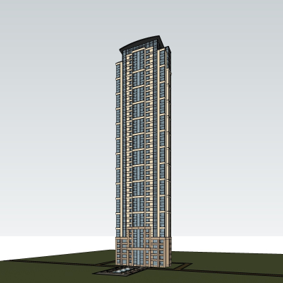 新古典高层公寓楼免费su模型(1)