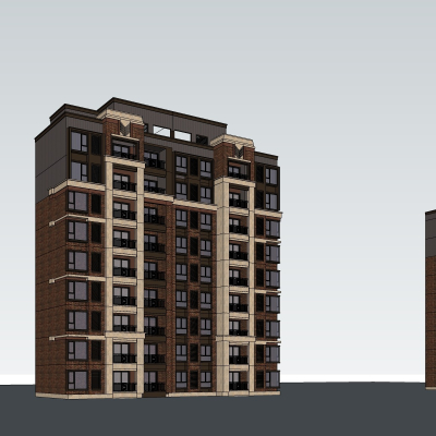 新古典公寓楼免费su模型(1)