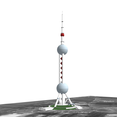 现代东方明珠电视塔免费su模型(1)