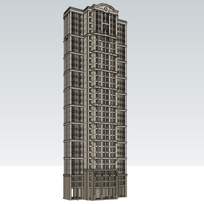 新古典公寓楼免费su模型(1)