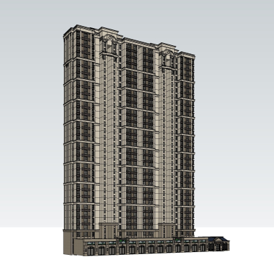 新古典公寓楼免费su模型(1)