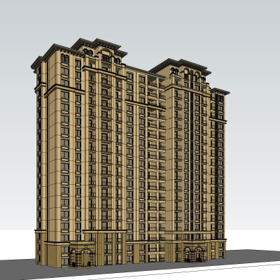 欧式公寓楼免费su模型(1)