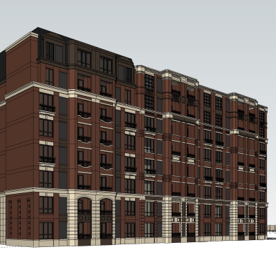 新古典公寓楼免费su模型(1)