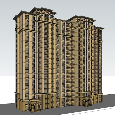 欧式公寓楼免费su模型(1)