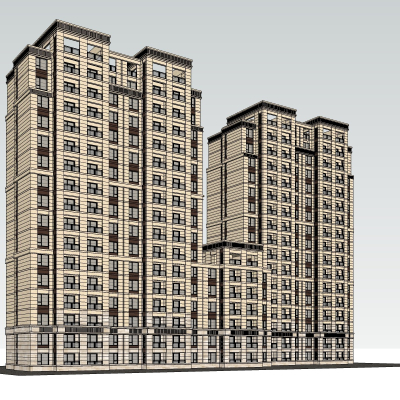 新古典公寓楼免费su模型(1)