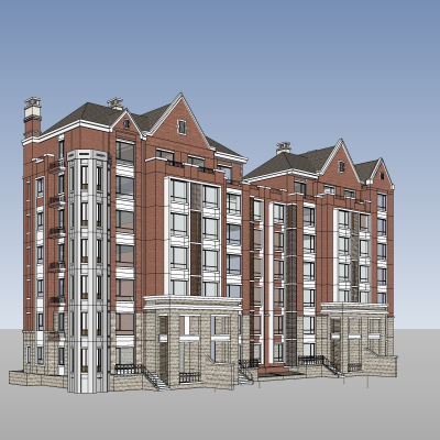 欧式公寓楼免费su模型(1)