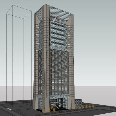 现代高层办公楼免费su模型(1)