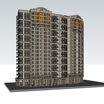 欧式公寓楼免费su模型(1)