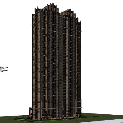 新古典公寓楼免费su模型(1)