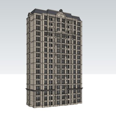 新古典高层公寓楼免费su模型(1)