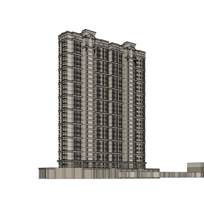 新古典高层公寓楼免费su模型(1)