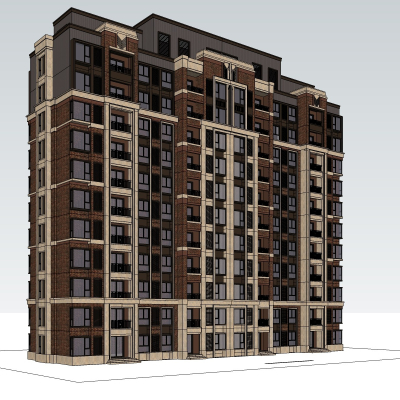 新古典公寓楼免费su模型(1)