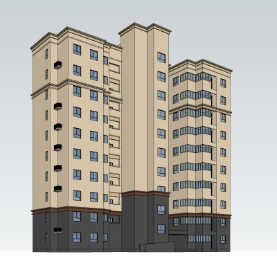 现代公寓楼免费su模型(1)