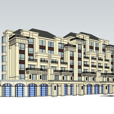 欧式商住综合楼免费su模型(1)