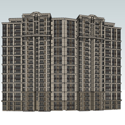 新古典高层公寓楼免费su模型(1)