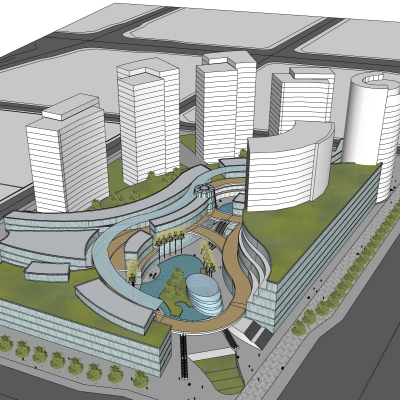 现代办公楼免费su模型(1)
