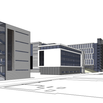 现代办公楼免费su模型(1)