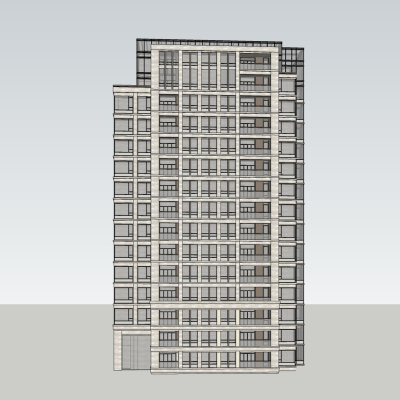 现代高层办公楼免费su模型(1)