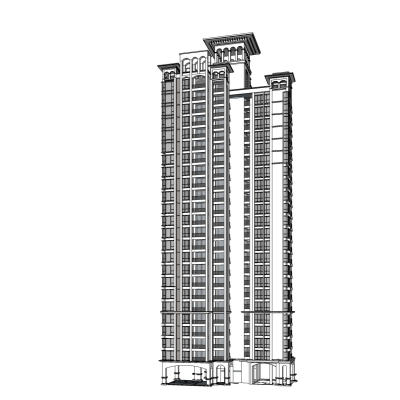现代高层办公楼免费su模型(1)