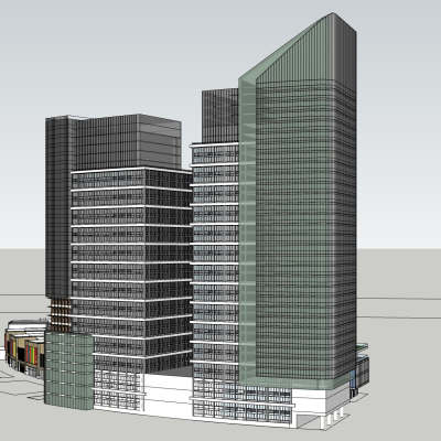 现代办公楼免费su模型(1)