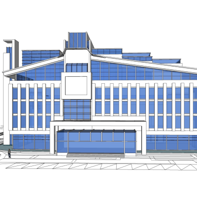 现代办公楼免费su模型(1)