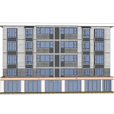 现代公寓楼免费su模型(1)