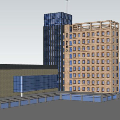 现代高层办公楼免费su模型(1)