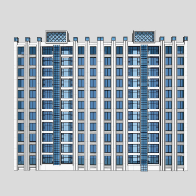 现代高层办公楼免费su模型(1)