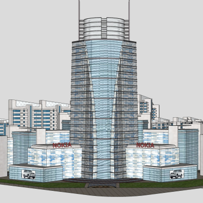 现代高层办公楼免费su模型(1)