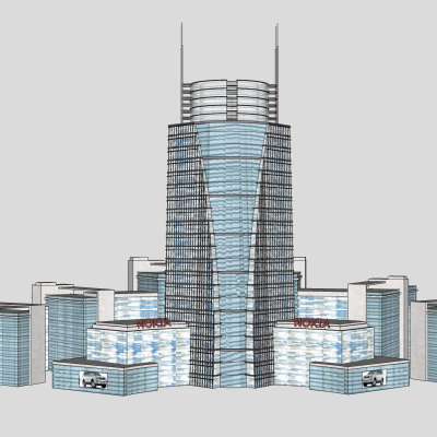 现代高层办公楼免费su模型(1)