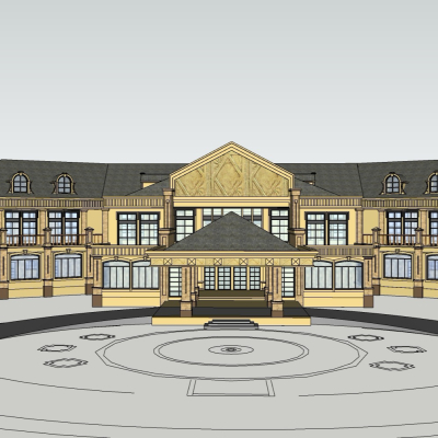 欧式会所外观免费su模型(1)
