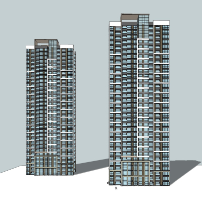 现代高层办公楼免费su模型(1)