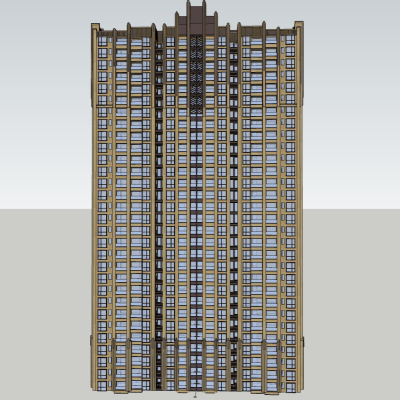 新古典高层公寓楼免费su模型(1)
